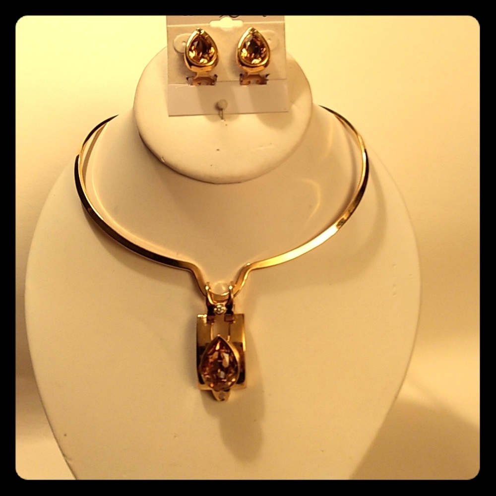 Crystal Pendant and Earrings Set Swarovski Crystal
